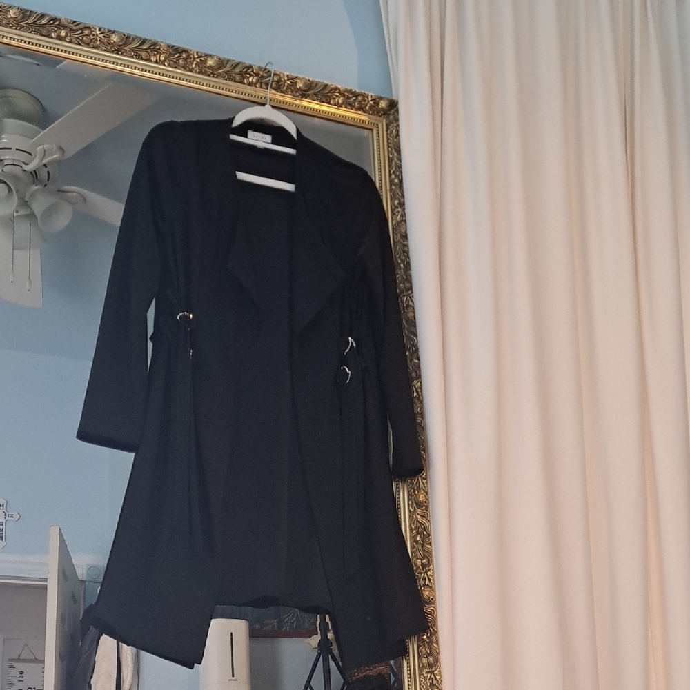 Laura Black Large Lapel Wrap Blazer